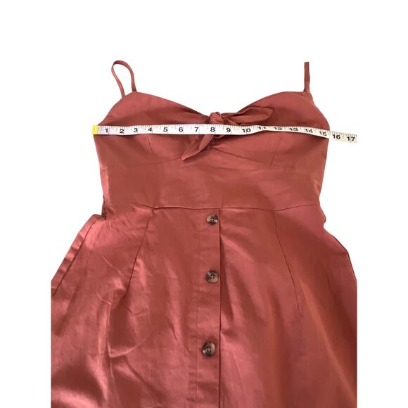 Derek Heart Clay Cotton Sundress Mini Summer Dress Junior Size Small Smocked - Picture 6 of 9